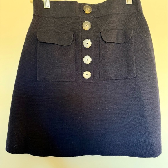 Sezane Sorena Skirt Navy Blue - Size M EUC - Picture 6 of 9
